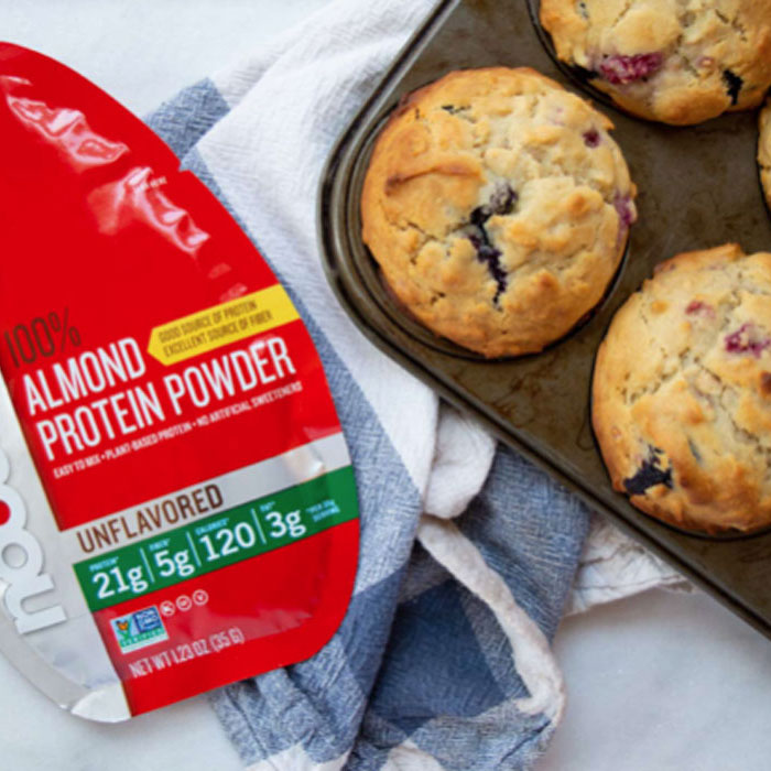 Berry Almond Protein Oat Muffins