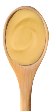 spoon with almond butter plain